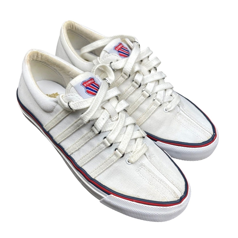 K-Swiss Women White Canvas Low Top Sneakers Size 7 50th Anniversary 93956-954-M - Picture 14 of 15